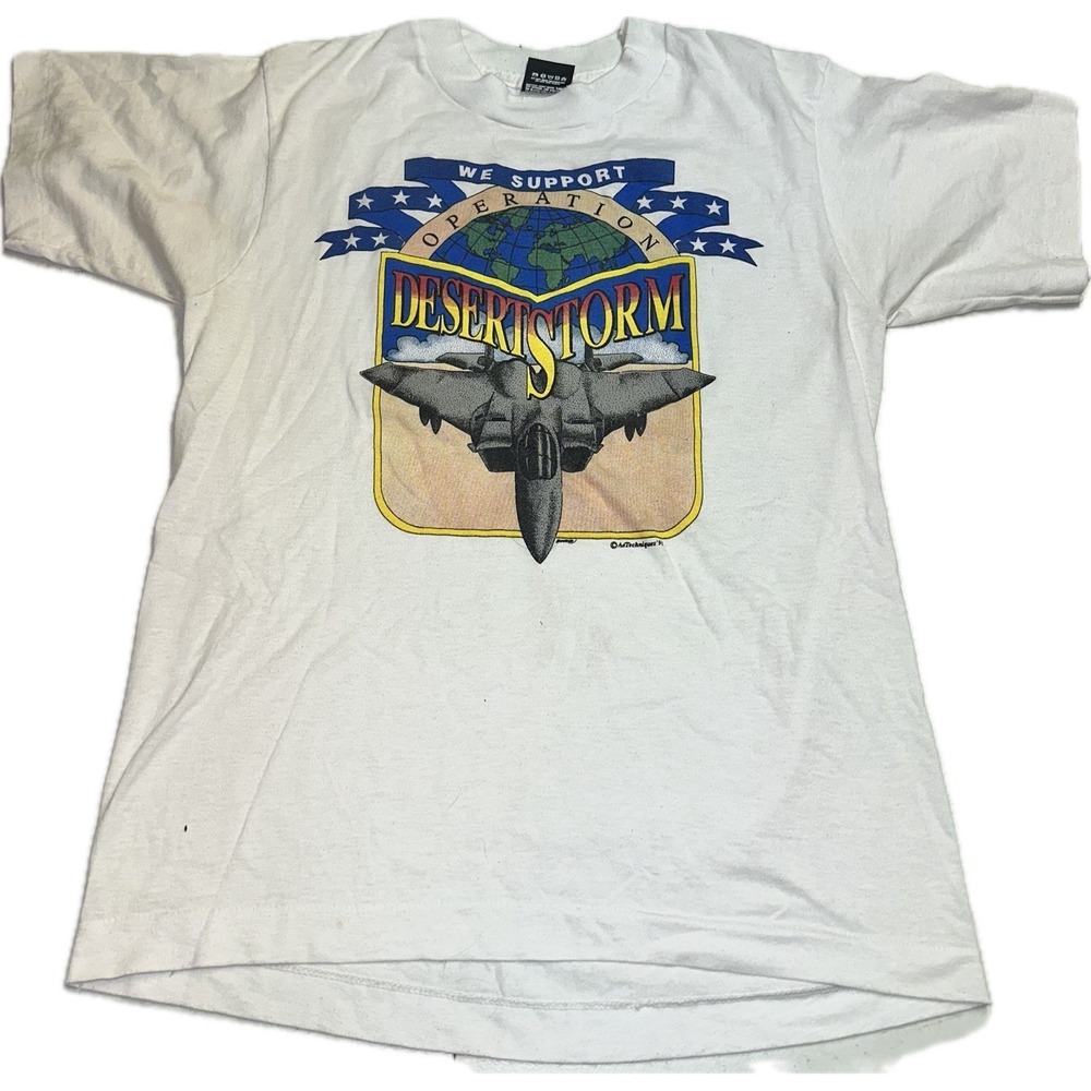 Vintage 90's "We Support Operation Desert Storm" Single Stitch Graphic T-Shirt M